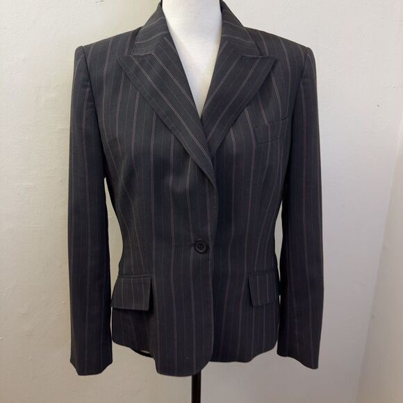Anne Klein New York Executive Collection Pinstripe One Button Jacket Size 8P‎ - Picture 8 of 15